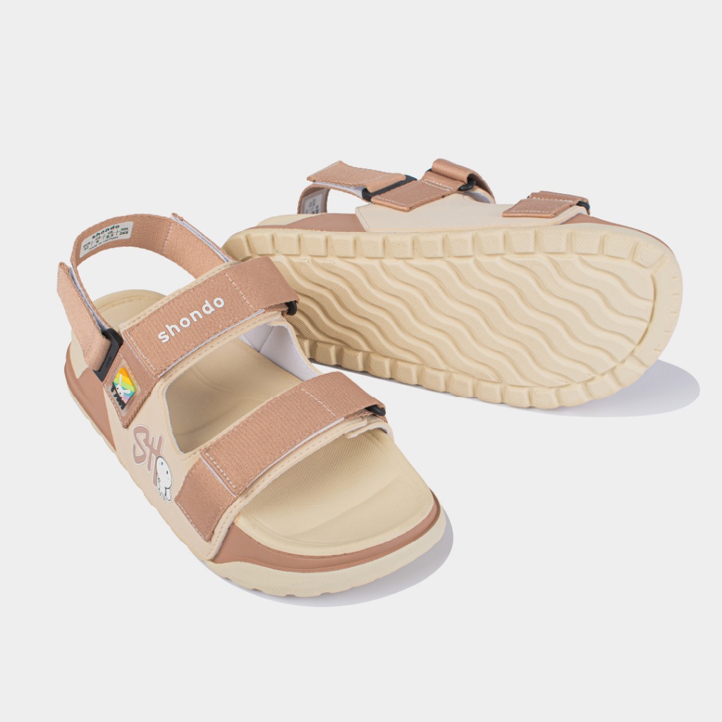 Giày Platy Nam Nữ SHONDO Thỏ 7 Màu Êm, Thời Trang Thích Hợp Đi Học, Đi Chơi Nâu Be PLA9525