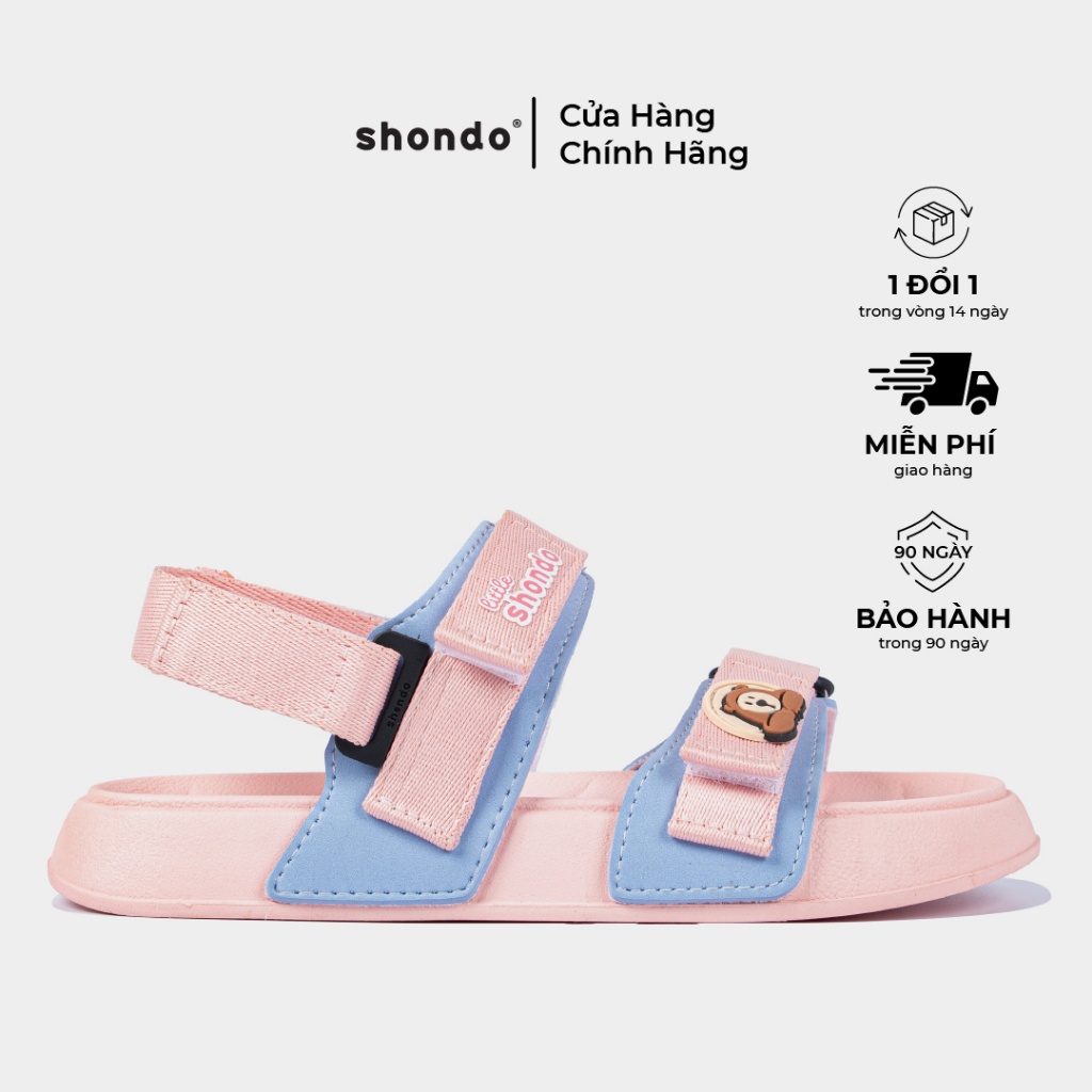 Giày Sandal Quai Hậu Bé Trai Bé Gái LITTLE SHONDO Thời Trang Siêu Nhẹ Đế Mềm, Êm Đi Học Đi Chơi Hồng Xanh PLK7030