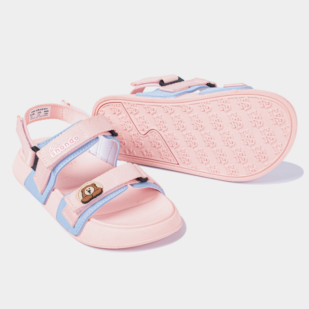 Giày Sandal Quai Hậu Bé Trai Bé Gái LITTLE SHONDO Thời Trang Siêu Nhẹ Đế Mềm, Êm Đi Học Đi Chơi Hồng Xanh PLK7030