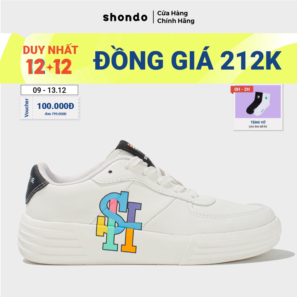 Giày Thể Thao Sneaker Độn Đế Nam Nữ Shondo Class 1 Pride Bền Nhẹ Đẹp SND0303