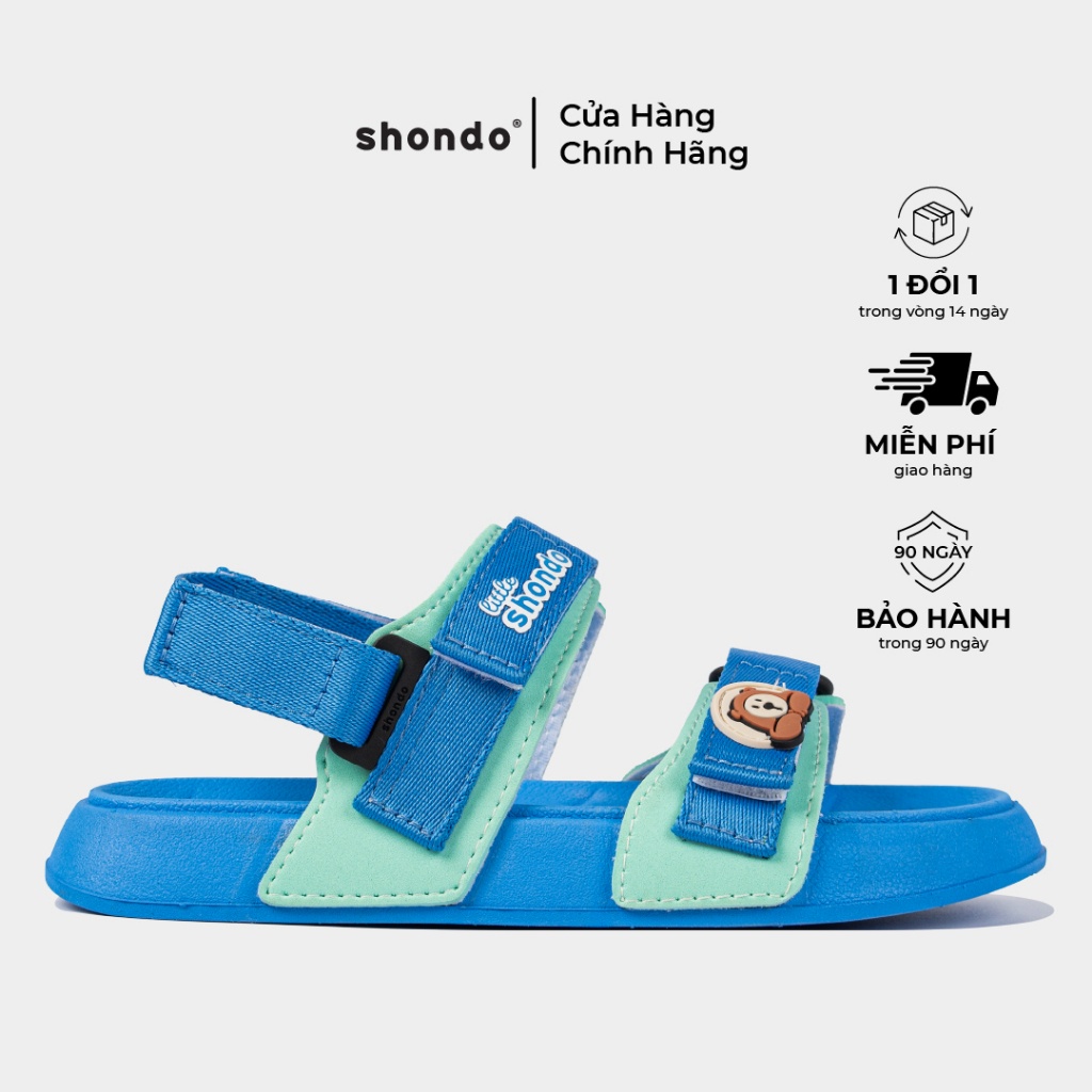 Giày Sandal Quai Hậu Bé Trai Bé Gái LITTLE SHONDO Thời Trang Siêu Nhẹ Đế Mềm, Êm Đi Học Đi Chơi Màu Xanh PLK3542