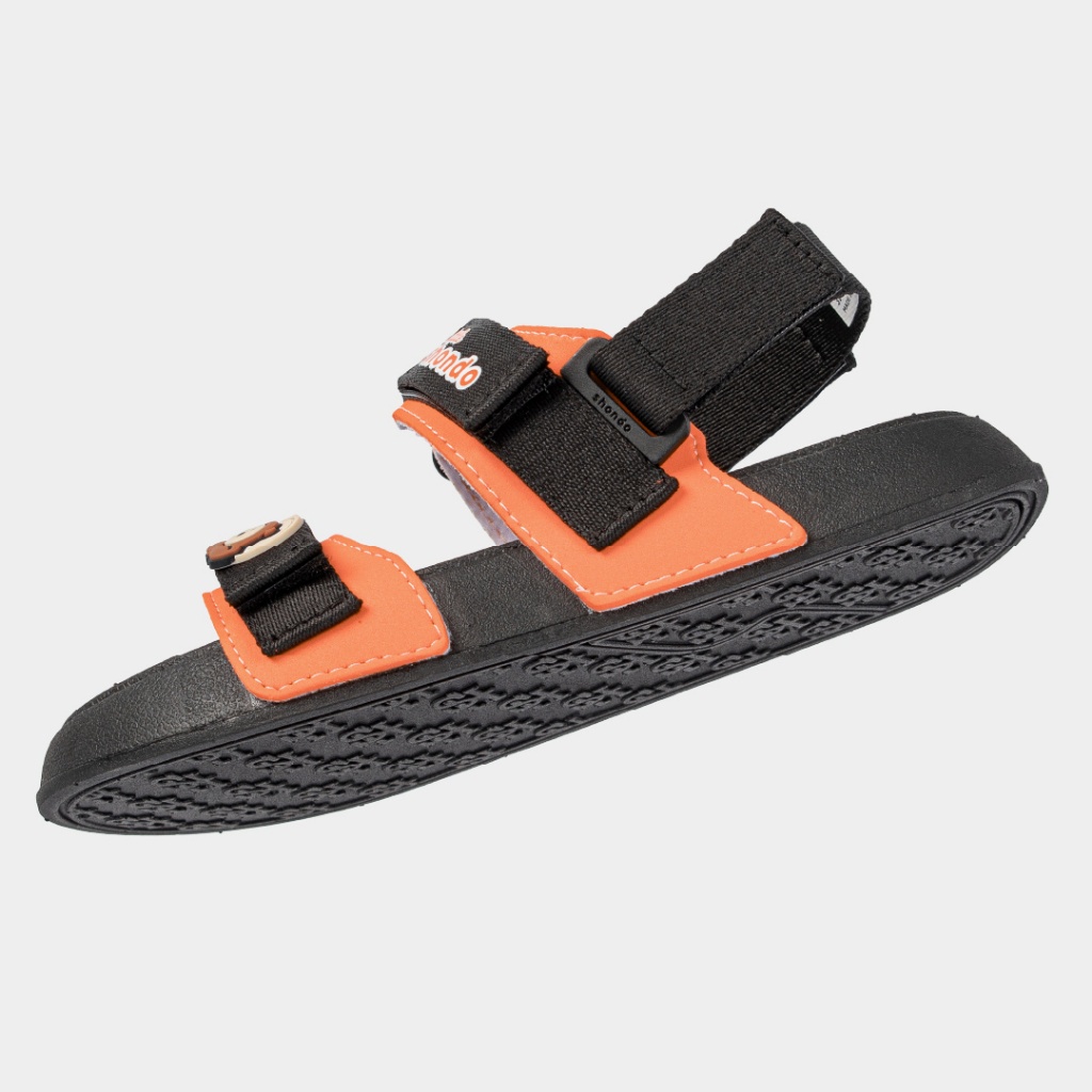 Giày Sandal Quai Hậu Bé Trai Bé Gái LITTLE SHONDO Thời Trang Siêu Nhẹ Đế Mềm, Êm Đi Học Đi Chơi Đen Cam PLK1080