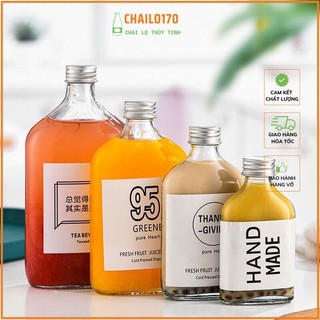 Sỉ chai thủy tinh Thùng 120 chai thủy tinh dẹt 100ml nắp đen - nắp bạc