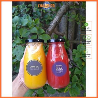 Combo 6 chai thủy tinh nắp vặn thiếc 200ml -250ml -300ml đựng sữa hạt nước trái cây, cà phê ,sinh tố, trà sữa chailo170