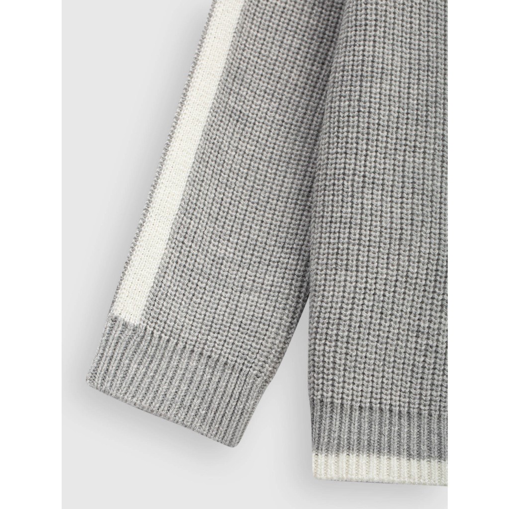 Áo len bé trai CANIFA cổ tròn dài tay phối màu 2TE23W009