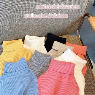 Áo len cổ lọ dáng hàn siêu ấm cho bé 8-20kg Trơn
