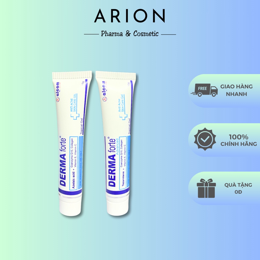 Derma Forte Gel Bản Thường & Bản Advanced - Gel Giảm Mụn Trứng Cá, Ngừa Thâm, Mờ Sẹo, Dưỡng Da - Gam