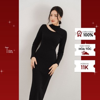 Váy len body cut out dài tay   TIINSTORE  VDD721