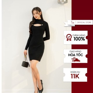 Váy len body cut out đính khuy  TIINSTORE  GV22222