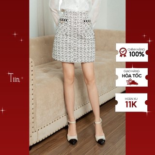 Chân váy cạp liền túi ốp đính khuy tiinstore cdn179