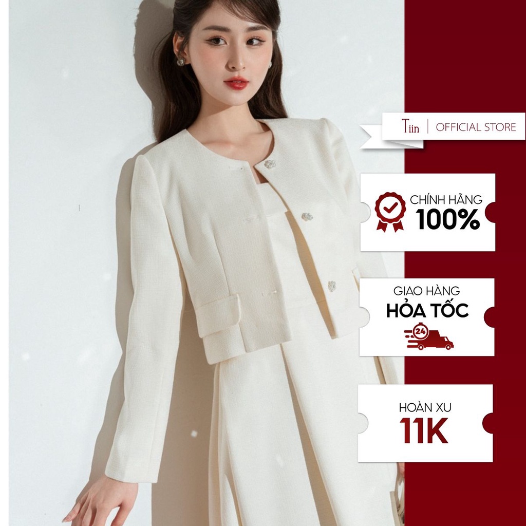 Áo khoác cổ tròn nắp túi TIINSTORE ADK653
