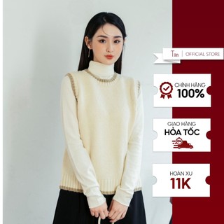 Gile len cổ tròn viền màu gân gấu tiinstore ga22280