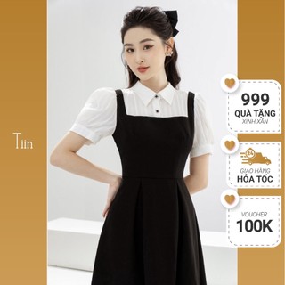 Váy cổ đức phối dáng A  TIINSTORE  VHN646