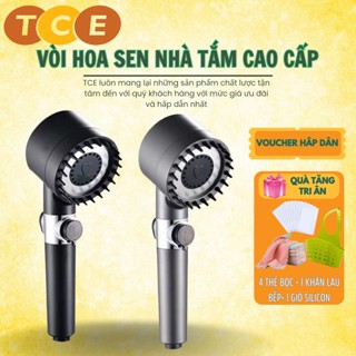 Vòi hoa sen tăng áp lực nước nhà tắm 4in1 chất liệu inox chống gỉ tay cầm đen nhám 4 chế độ xả nước,tặng kèm giá đỡ vòi