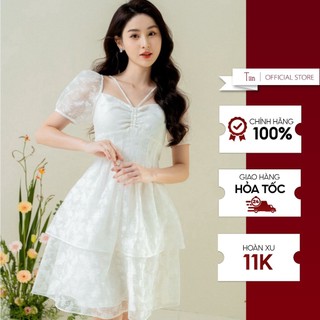 Váy cúp ngực nhún 2 tầng tiinstore v0t629