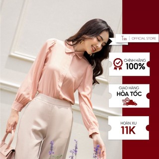 Áo sơ mi cổ đức nẹp giấu khuy  TIINSTORE  AHD460