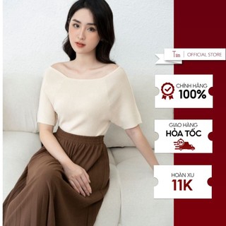 Áo len trễ vai cổ u tiinstore ga22031