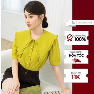 Áo sơ mi cổ sen nhọn bèo tiinstore ahn346