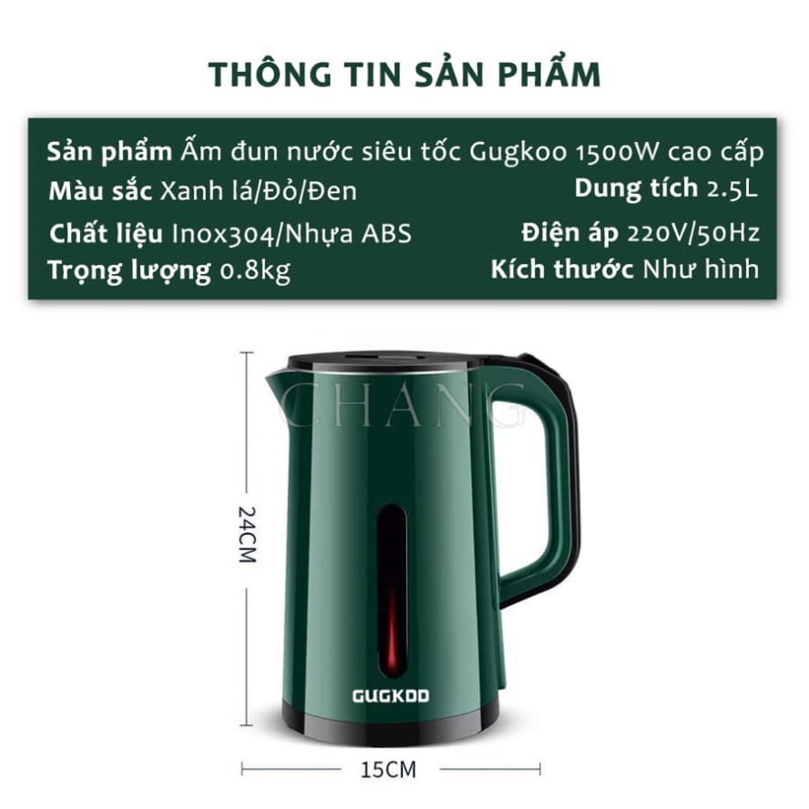 Ấm Siêu Tốc Đun Nước Dung Tích 2.5 Lít Bình Siêu Tốc 2 Lớp Cách Nhiệt Tự Ngắt Khi Sôi Công Suất 1500W - ST3 | BigBuy360 - bigbuy360.vn