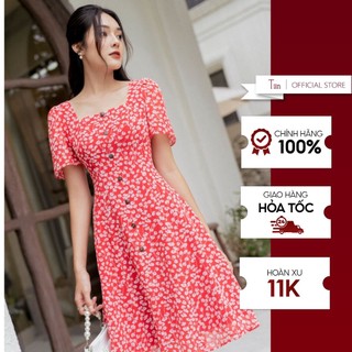 Váy cổ vuông dáng a tiinstore v0t551