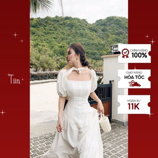 Váy maxi cổ chun gấu đuôi cá tiinstore v0t517
