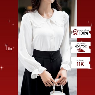 Áo sơ mi cổ sen bèo tay chun tiinstore ahd441