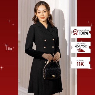 Váy cổ vest gấu xếp ly v0t509 tiinstore