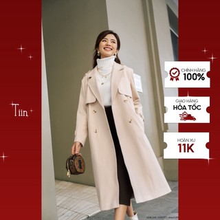 Áo khoác dạ cổ ve đáp tà đai tay khuy tiinstore adk214