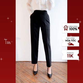 Quần ống đứng túi chéo cạp khuy cài lệch TIINSTORE Q0D095