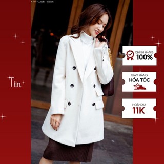 Áo dạ lông cổ ve nhọn 3 nắp túi tay khuy TIIN STORE ADK193