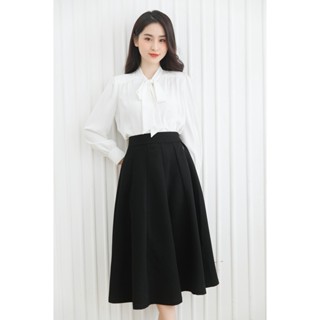 Chân váy dáng dài , cạp chun sau dáng xoè ly chất liệu tuyết mưa, hàng thiết kế by TIIN STORE CHD041