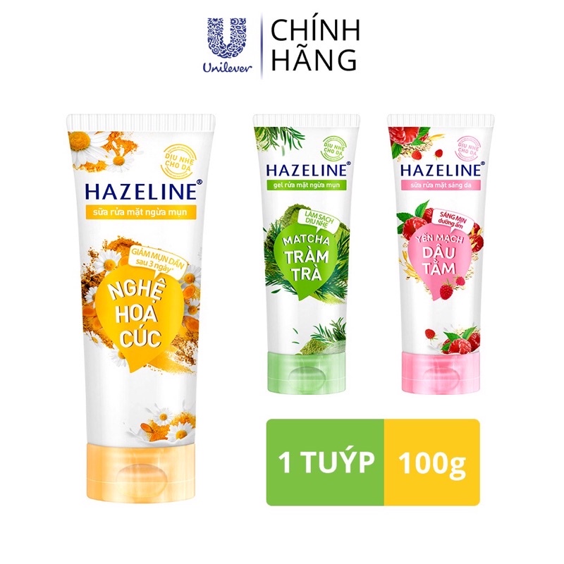 Sữa rửa mặt HAZELINE sáng trắng sạch da mịn màng