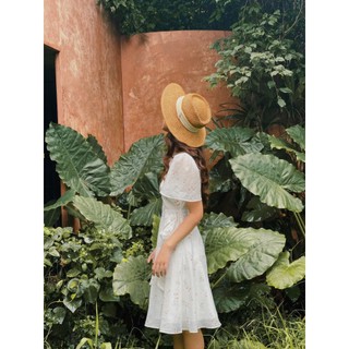 Váy cổ V đai eo nơ TIINSTORE V0T554