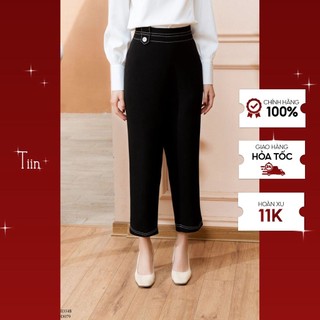Quần ống đứng đỉa cạp khuy trần chỉ gấu TIIN STORE Q0D079