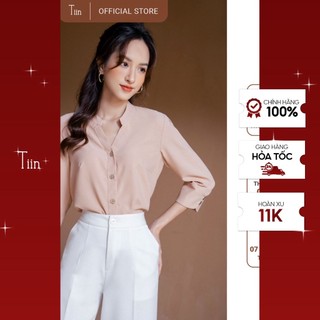 Áo sơ mi cổ tàu nẹp v tay lỡ tiinstore ahd176