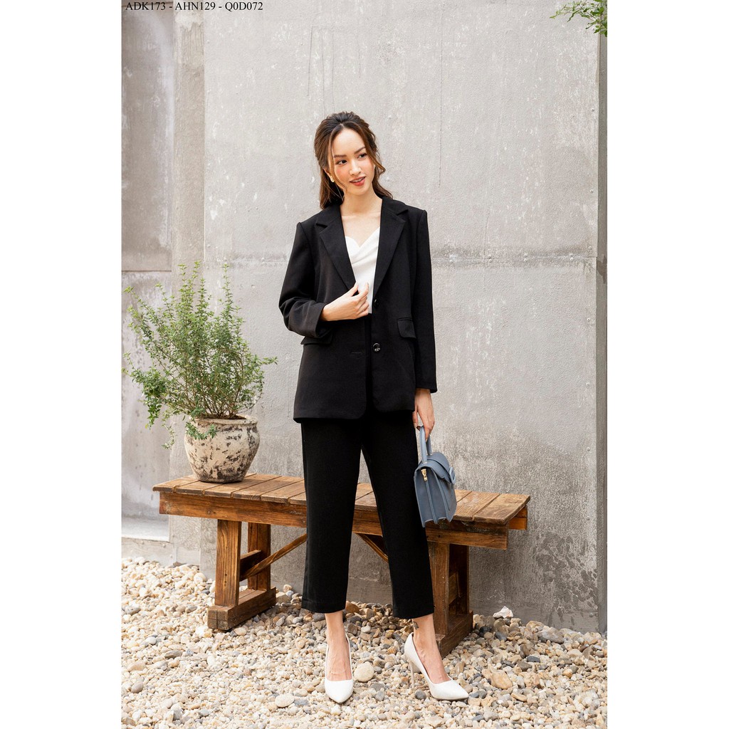 Áo blazer túi cơi nắp 2 khuy dọc vạt bầu TIIN STORE ADK173