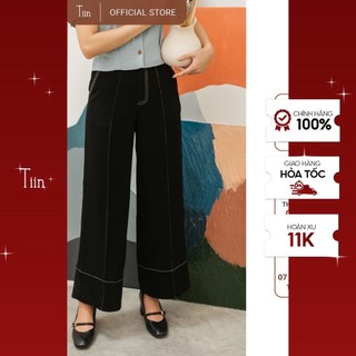 Quần ống rộng trần chỉ túi ống TIIN STORE Q0D047