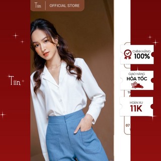Áo sơ mi nữ pizama cổ vest tay măng sec vạt tròn mềm mượt thoáng mát công sở dễ phối đồ TIIN STORE AHD291