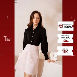 Áo sơ mi cổ đức tay măng sec 3 khuy TIIN STORE AHD318
