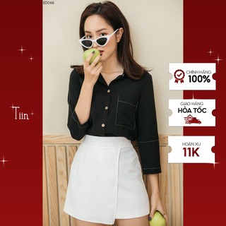 Áo cổ đức phối tay trần chỉ túi ngực TIIN STORE AHD166