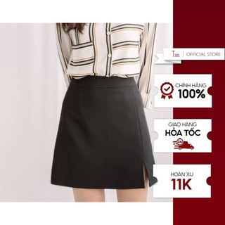 Chân váy chữ A xẻ gấu TIIN STORE CHN030