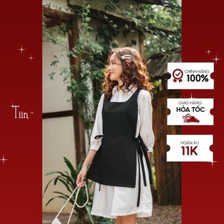 Váy Áo sơ mi thắt nơ eo (kèm yếm) TIIN STORE thiết kế tinh tế SH0013