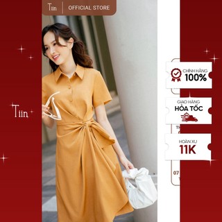 Váy công sở cổ đức nơ eo TIIN STORE V0T468
