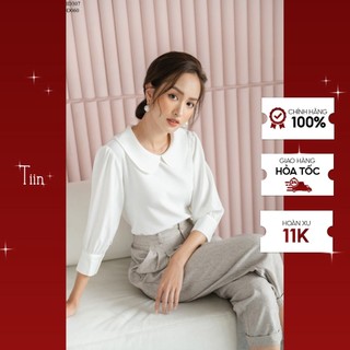 Áo sơ mi cổ sen tay lỡ măng sec TIIN STORE AHD307
