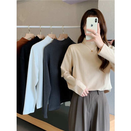 Áo sweater Nhung Cổ Cao Tay Dài Phong Cách Đức Thời Trang Thu Đông Cho Nữ