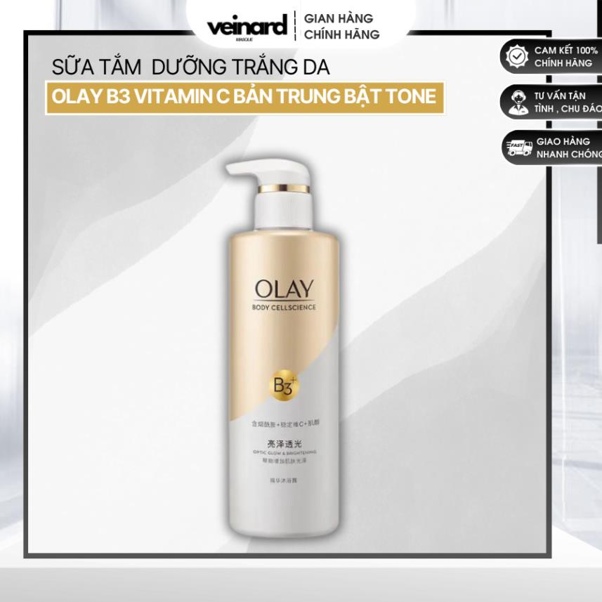 Sữa Tắm OLAY B3+Vitamin C 500ml Dưỡng Trắng Da, Cấp Ẩm Và Đàn Hồi Cho Da SHINECOS