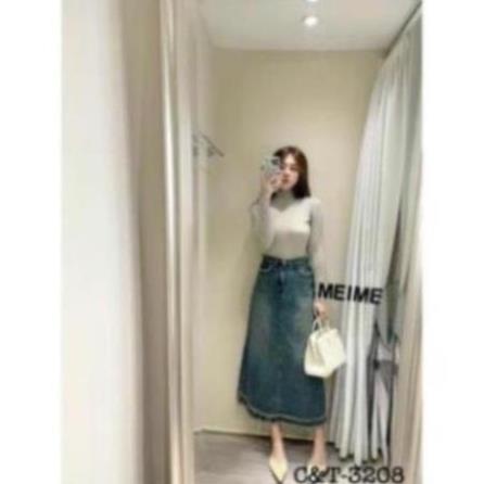 Chân váy jeans dáng dài siêu xinh phù hợp đi học, đi chơi hot hit CV4