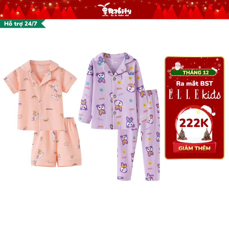 Bộ Pijama bé gái Rabity bộ đồ ngủ cao cấp cho bé gái đồ cho trẻ em 93021