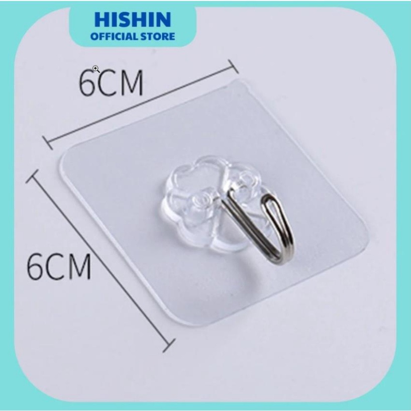 MÓC DÁN TƯỜNG, Móc Dính Cường Lực Thần Thánh Siêu Dính Đa Năng - 6x6 cm