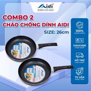 Combo 2 chảo chống dính aidi size 26cm cao cấp - điện cơ aidi
